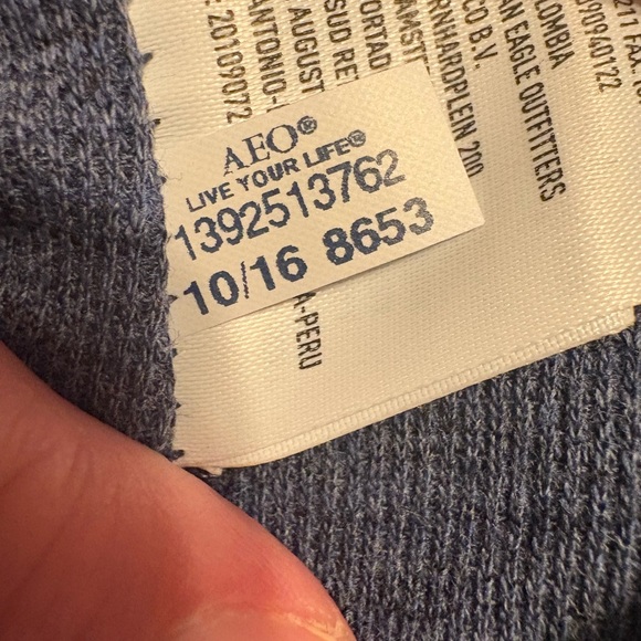 American Eagle Outfitters Blue and Gray Long Sleeve Tee Active Flex - Picture 7 of 7